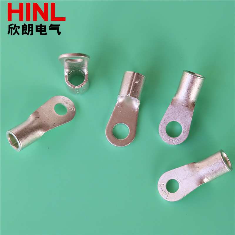 RNB3.5-6镀锡圆形裸铜线耳冷压接线端子头铜鼻子RNB4-6 O型端头