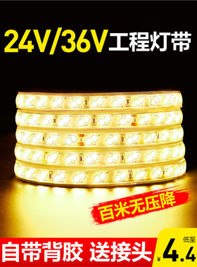 Casambi36v灯带led超亮工地隧道地下室工程户外照明24v防水灯条白