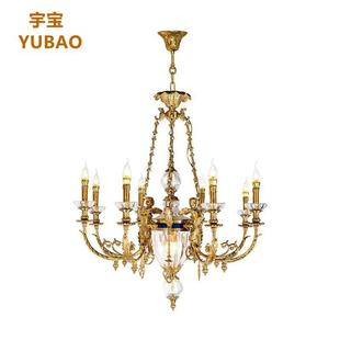 全铜法式玻璃吊灯天使个性家装别墅客厅餐厅书房卧室门厅蜡烛灯具