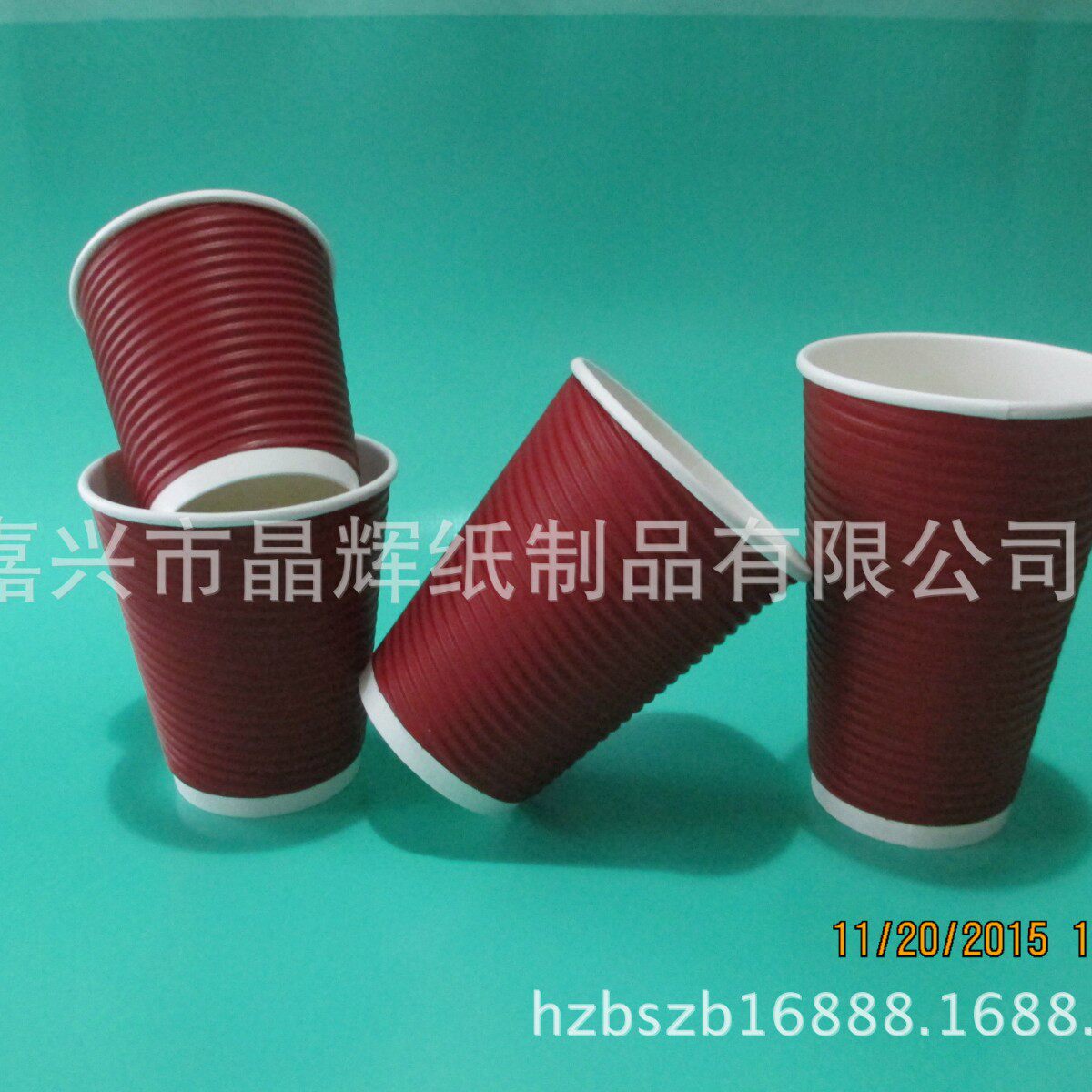 厂家现货供应一次性双层杯 瓦楞纸杯 加厚热饮咖啡杯12盎司400ML