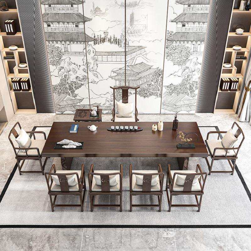 新中式实木茶几茶桌椅组合客厅泡茶桌茶台喝茶办公室茶桌加厚款