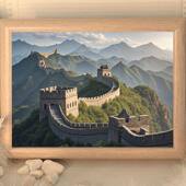 万里长城玻璃相框摆台摆件送朋友闺蜜生日礼物桌面装 饰摆饰