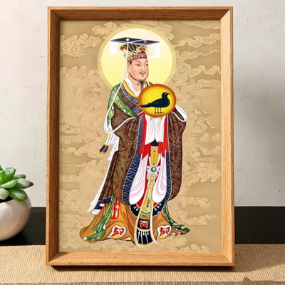太阳星君画像太阳神日宫神像摆台结缘摆件客厅桌面相框