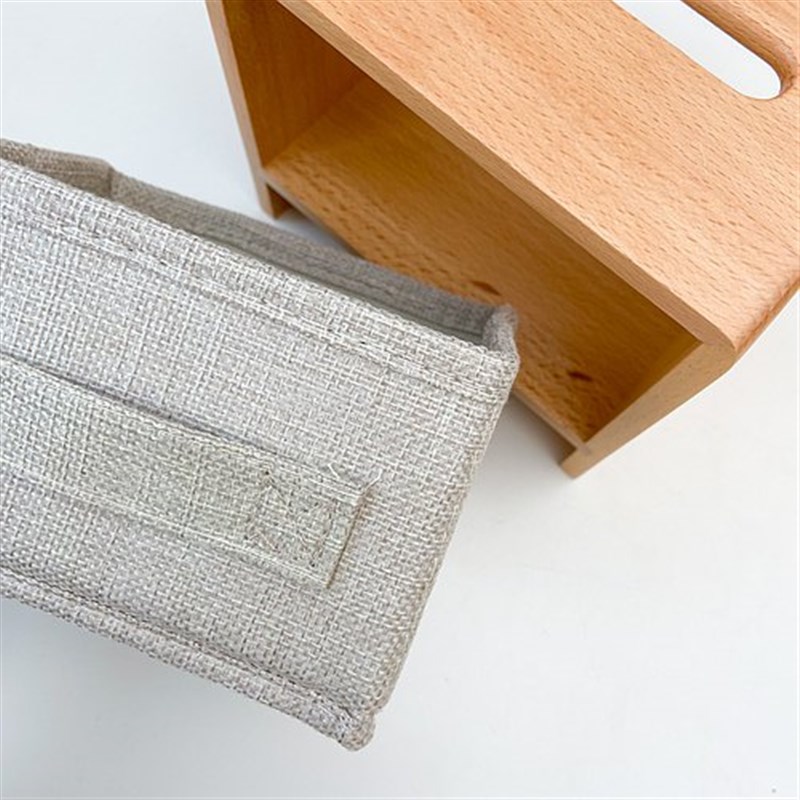 一物一家竹木质布艺o纸巾盒客厅高档复古抽纸餐巾盒家用茶几收纳
