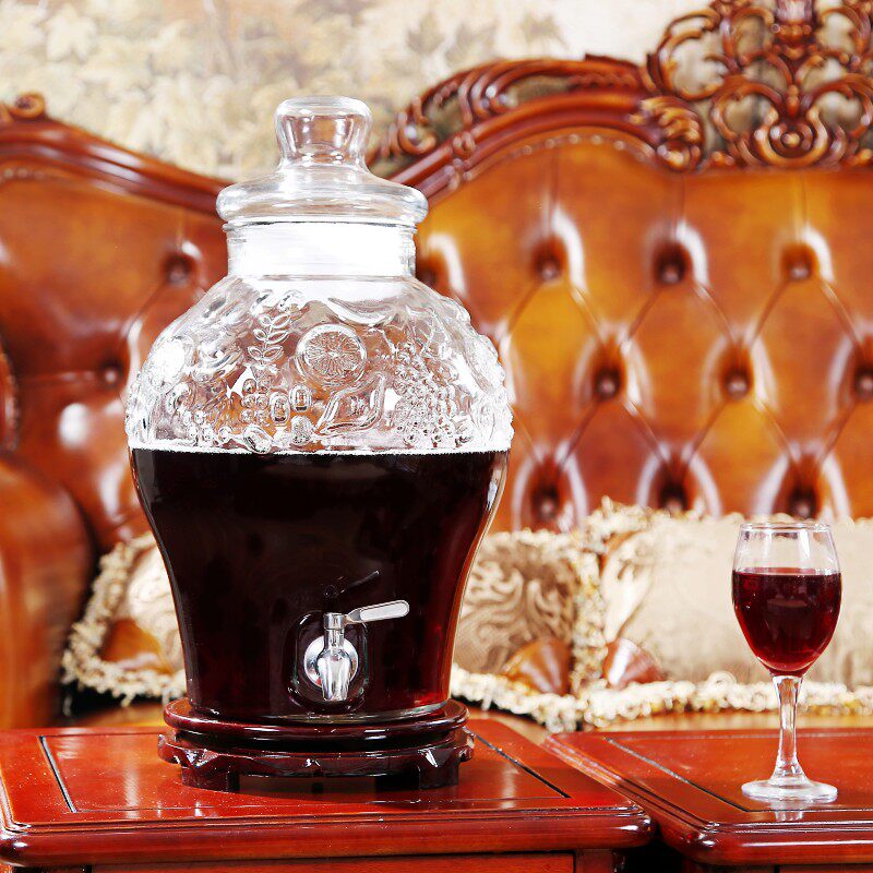 包邮无铅加厚玻璃泡酒瓶带龙头2A0斤酿酒罐药酒瓶泡酒坛子酒桶酒