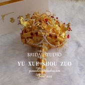 新娘手捧花接亲中式 婚礼金色婚纱香槟金结婚中国风秀W禾服捧花材