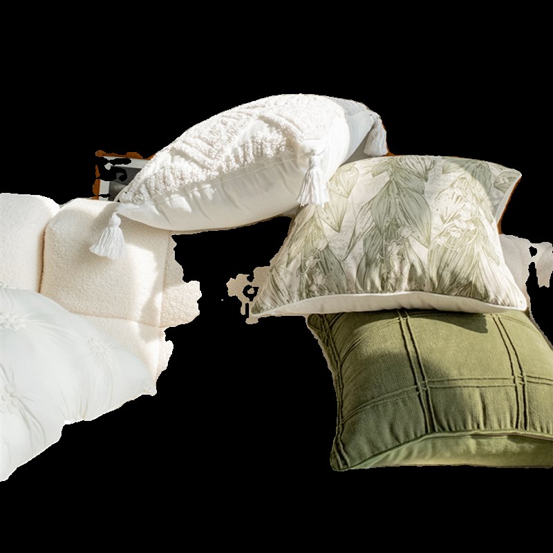 簇绒抱枕轻奢高级感软装靠枕样板房靠垫客厅沙发抱枕套Z车载含枕