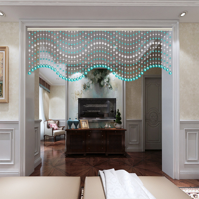 水晶珠帘风e水挂帘隔断帘门帘客厅卧室帘子玄关餐厅装饰欧式免打