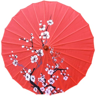 大红色纯红色舞蹈伞 q流苏婚礼装饰新娘伞中国风古装汉服油纸伞