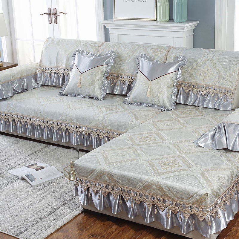 夏天夏季欧式冰藤席竹席子冰丝防滑H凉席沙发坐垫套全包套罩巾