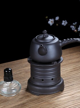 紫砂烧水壶酒精炉煮茶器室内小火炉泡茶炉I套装室内酒精灯野外煮