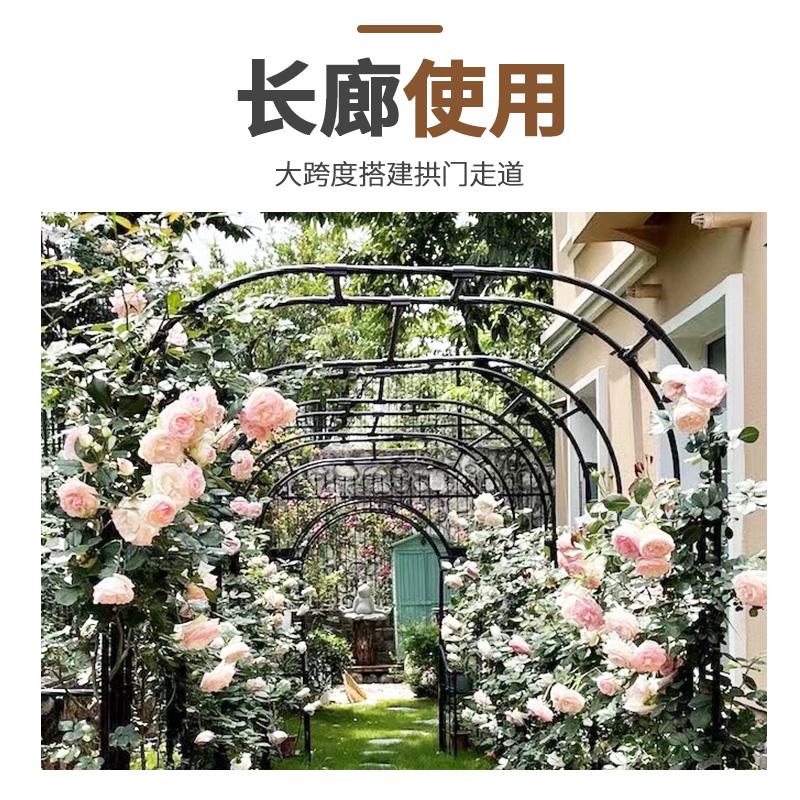 拱门花架爬藤架葡萄架包塑钢管月季户外庭院拱形支架Z攀爬植物架