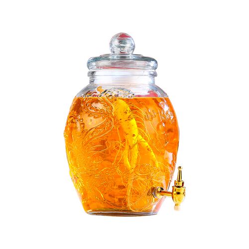 泡酒玻璃瓶带龙头1l0斤20斤家用密封专用酒瓶带盖药酒人参药酒坛