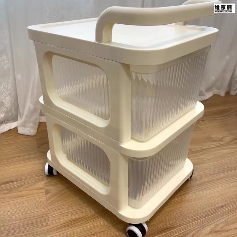 抽屉推车置物架化妆品收纳置物柜婴儿用品收纳客T厅床边手推车架