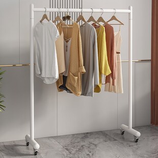 简易晾衣架家用高颜值衣架落地式 卧室房间阳台晒R挂衣架展示架带