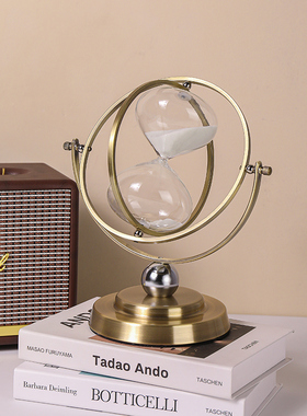 创意轻奢沙c漏计时器客厅玄关金属摆件办公室电视柜家居桌面装饰