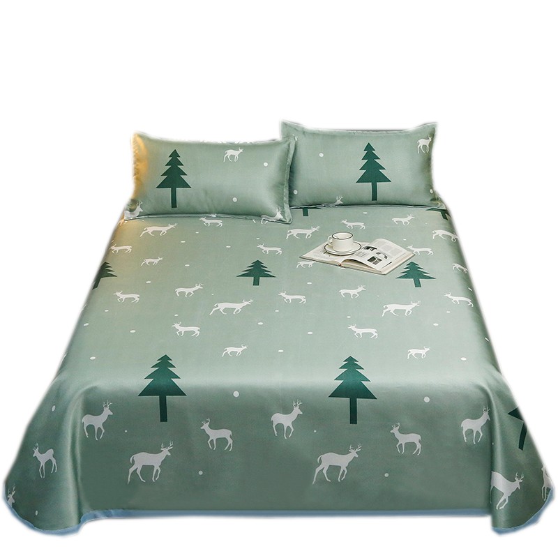 春秋季冰丝床单单件2m丝滑裸睡1.8D夏天单人1.2学生宿舍凉席三件