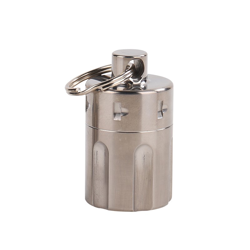 钛合金左轮创意防水仓随身便携收纳罐迷你小药盒老人W急救防水药