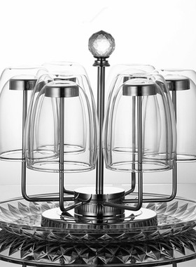 杯架304d不锈钢旋转杯子架子置物架创意玻璃杯架挂杯沥水家用收纳