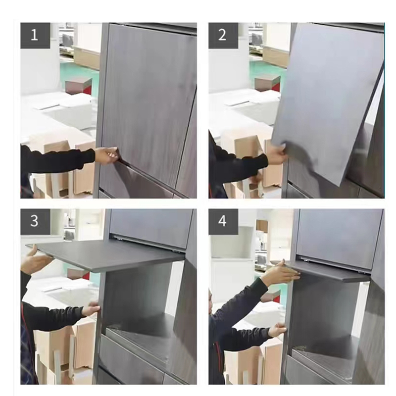 上翻隐藏式折叠回旋o门轨道橱柜顶装插入式伸缩隐形滑轨五金配件