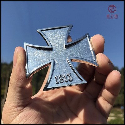 木公坊德系普鲁士1813铁十字金属车贴C柱个性改装U车标侧标尾标贴