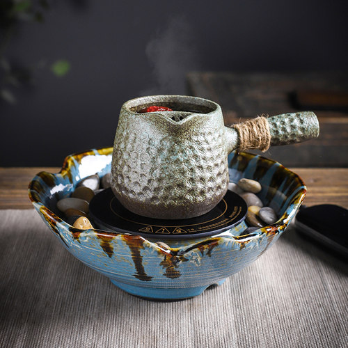 围炉煮茶壶c黑晶炉侧把烤奶罐罐壶烧水壶室内粗陶泡茶器整套新款