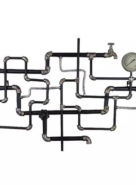 工业风墙面装饰复古水管铁艺壁z饰酒吧咖啡厅网咖清吧创意个性挂