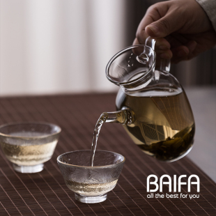 透明仿宋玻璃茶壶泡绿茶专用w壶茶具小号泡茶冷水壶泡茶器家用单