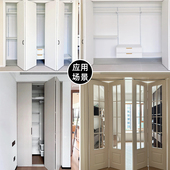 无下轨衣柜摺叠门五金配件推拉移门四门2折两门1折衣帽Z间吊轮轨