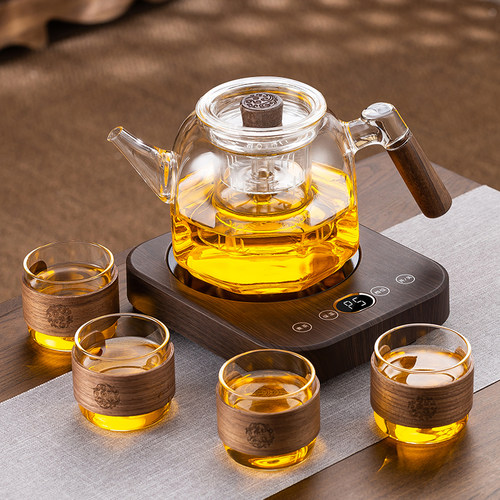 2023新款蒸煮一体煮茶器电陶炉玻璃烧水壶泡N茶壶养生壶煮茶炉套