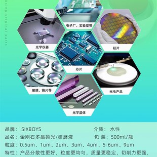 多晶金刚石研磨j液抛光悬浮液金相研磨金属芯片不绣钢晶体打磨抛