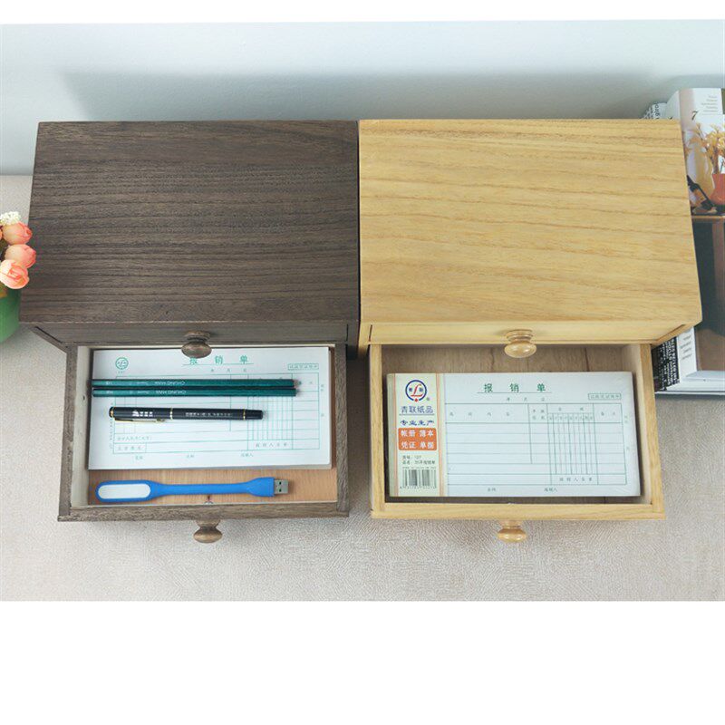 办公小型电脑显示器液晶s桌面抽屉式收纳增高实木质柜杂储物整理