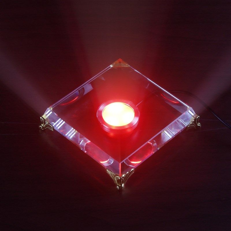 发光底座水晶摆饰托底插电七彩白光定色客厅书房书桌玄关佛像托底