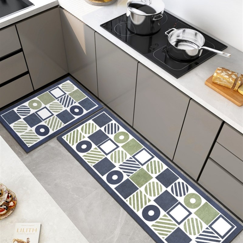厨房地垫防滑防油可擦免洗专用脚垫子家用长条防水硅藻泥吸水地毯