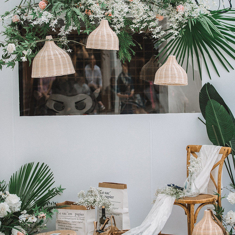 竹编餐厅藤艺卧室竹艺藤编民宿灯罩藤编中式阳台创意田园禅意吊灯,家装灯饰光源,客厅吊灯,淘宝优惠券,粉丝福利购,淘宝优惠卷