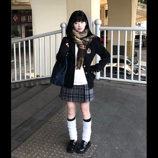 东京岁时记jk制服西装开春外套女学院风黑色小西服女士短外套春秋