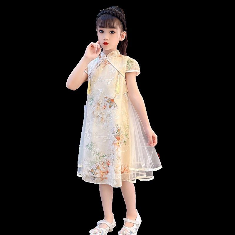女童连衣裙夏季2024新款洋气中国风裙子夏装旗袍裙儿童雪纺裙子潮,童装/婴儿装/亲子装,连衣裙,淘宝优惠券,粉丝福利购,淘宝优惠卷