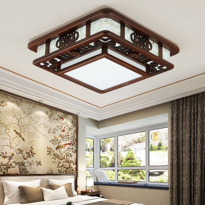 新中式吸顶灯中国风主卧室灯民宿饭店包间灯餐厅灯茶室灯工程定制