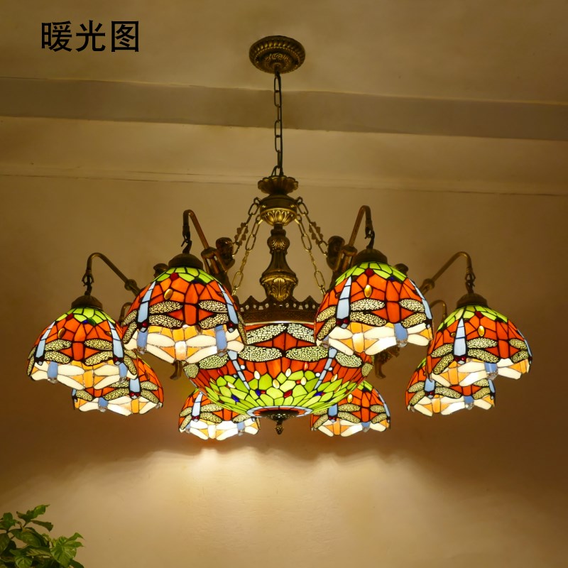 欧式复古卧室客厅多头暖色灯具咖啡馆酒店餐厅6/8+1大吊灯