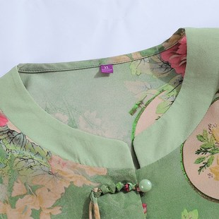 母亲节妈妈夏装套装新中式老年女装雪纺上衣奶奶夏天衣服老人开衫