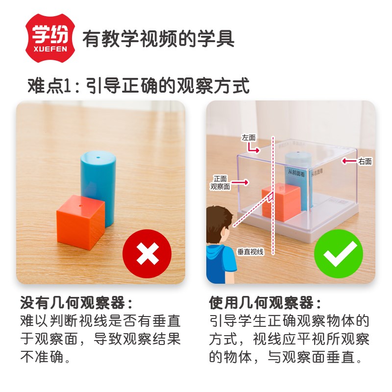 学纷小学2-3年级正方体积木数学教具学具道具小立方体学生观察器