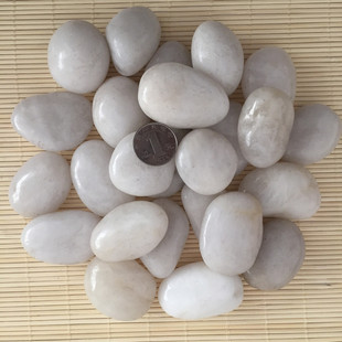 纯天然鹅卵石雨花石纯白色花盆栽鱼缸石子黑园艺铺地装饰园林石头