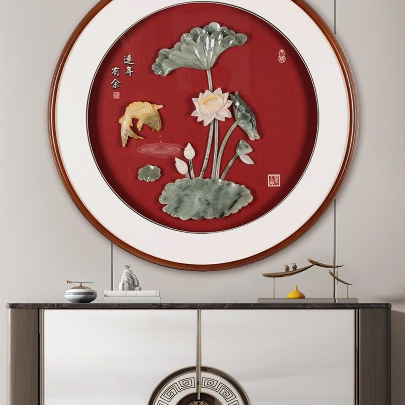 新中式客厅装饰画走廊过道玄关挂画沙发背景墙中国风餐厅玉石壁画,家居饰品,现代装饰画,淘宝优惠券,粉丝福利购,淘宝优惠卷