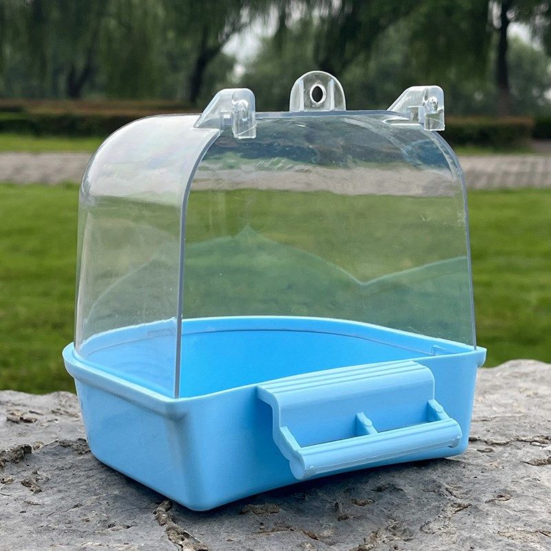 小鸟用洗澡盒透明大号沐浴盆八哥玄凤牡丹虎皮鹦鹉用品玩具洗澡器