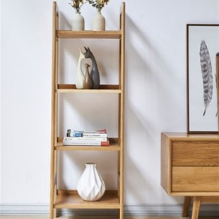 全实木置物架书架花架白橡木日式北欧书柜 边柜 落地架 昆明