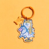 可爱卡通柴犬小狗亚克力简约钥匙扣汽车钥匙圈情侣礼物拉链挂饰