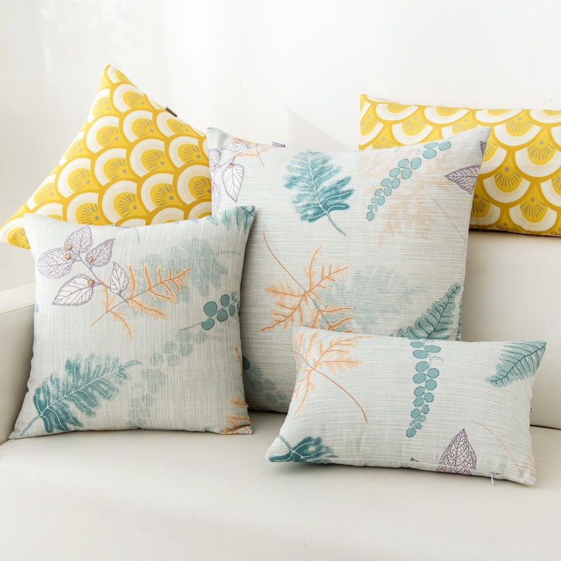 田园风抱枕套罩沙发客厅可拆洗靠垫靠背正方形不含芯大号靠枕夏季