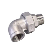 304不锈钢内外丝弯头活接头内牙由任平面活接油拧DN8 DN50