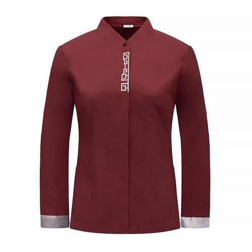 餐厅火锅店服务员长袖男女中式茶楼饭店前台传菜员工作服秋冬装