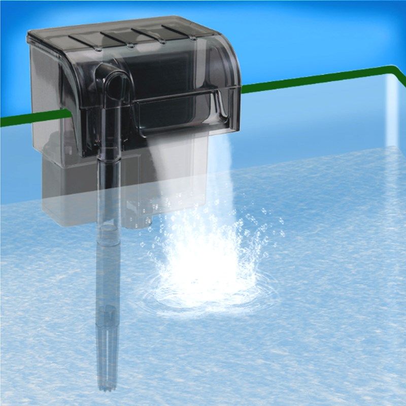 博宇鱼缸过滤器外置挂式瀑布式增氧三合一小型鱼缸过滤设备净水器